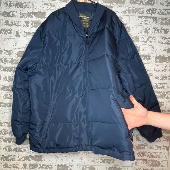 Eddie Bauer | plus size down filled navy blue winter coat - Picture 7 of 10